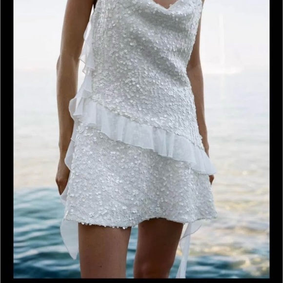 Zara Dresses & Skirts - Zara White Sequin Dress